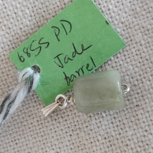 Jade Sterling Silver Barrel Pendant - Picture 3 of 8